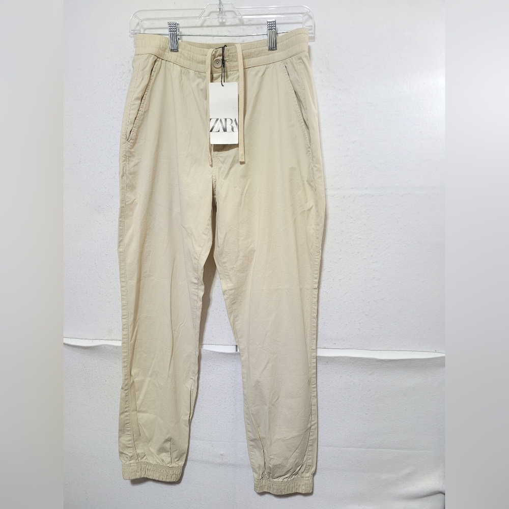 ZARA JOGGER FIT PANT WOMEN'S SIZE S BEIGE